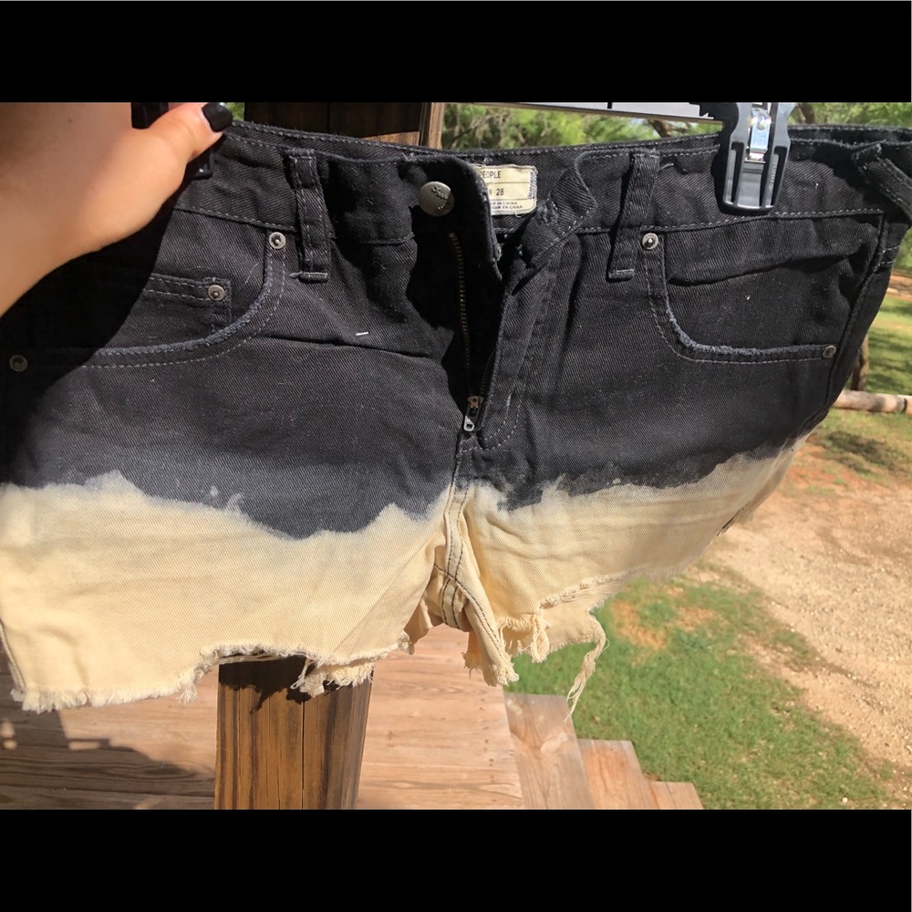 Free People Denim Shorts Dip Dye Style